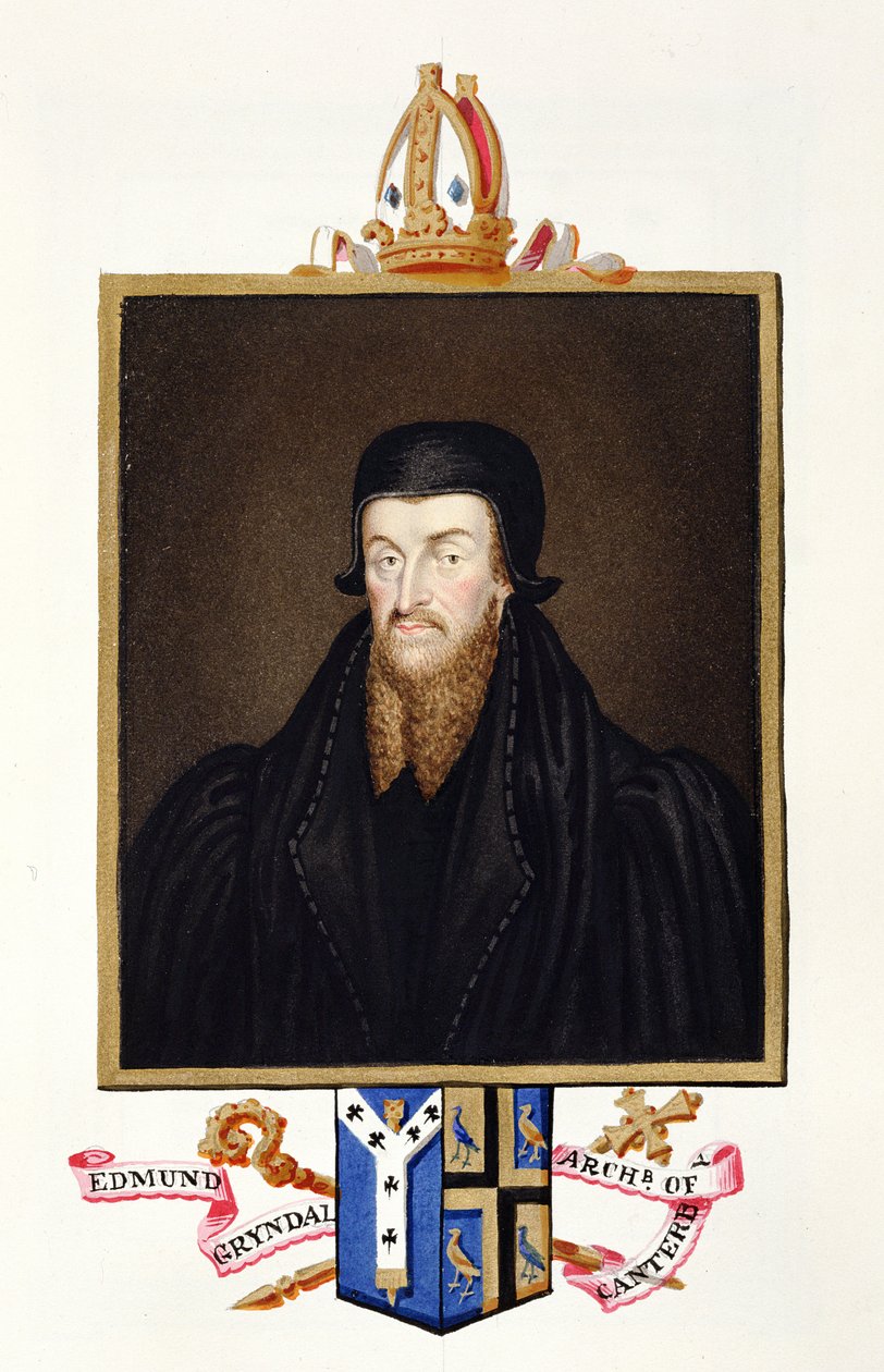 Portrett av Edmund Grindal (ca. 1519-83) erkebiskop av Canterbury fra 
