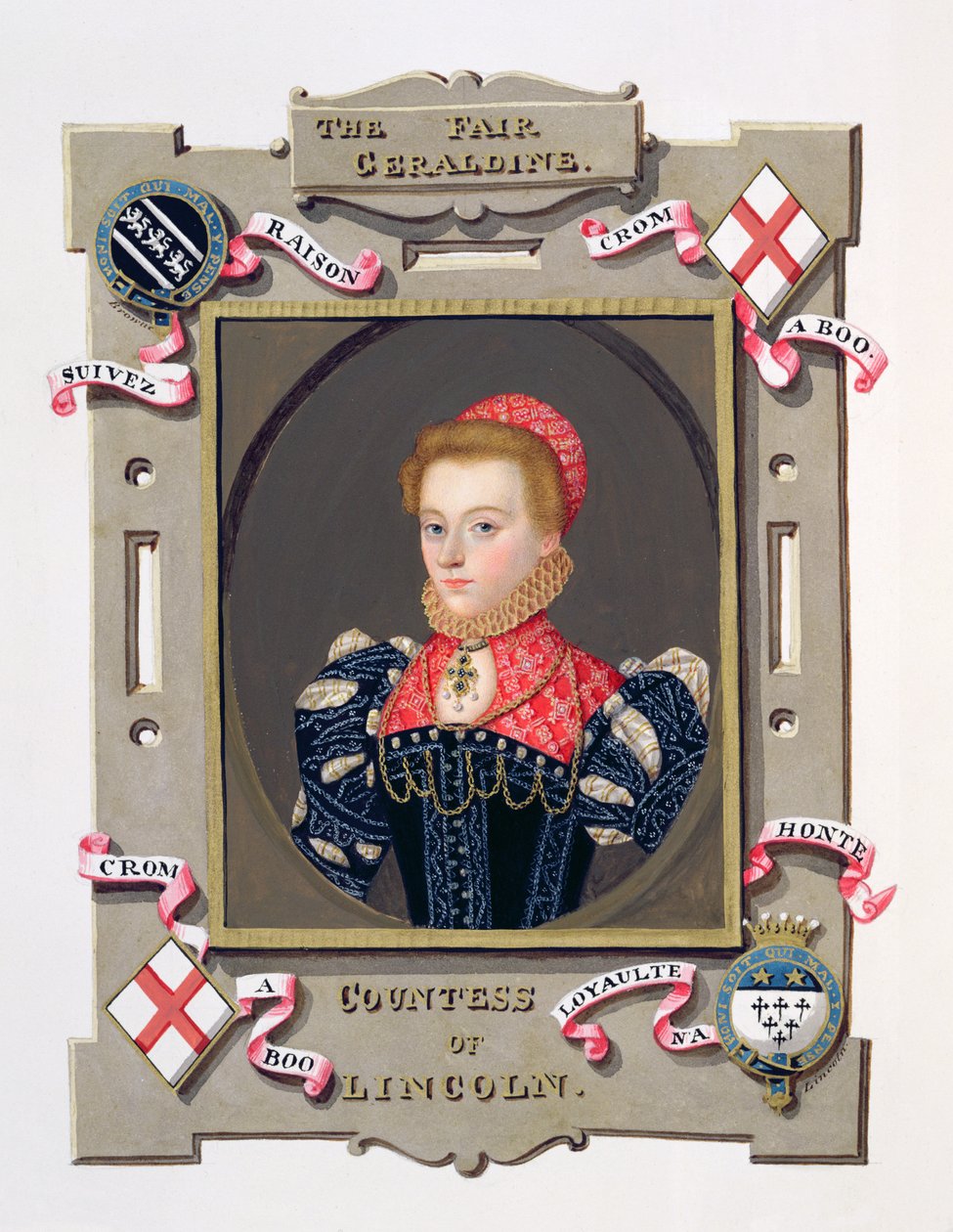 Portrett av Elizabeth Fitzgerald (ca. 1528-89) grevinne av Lincoln fra 