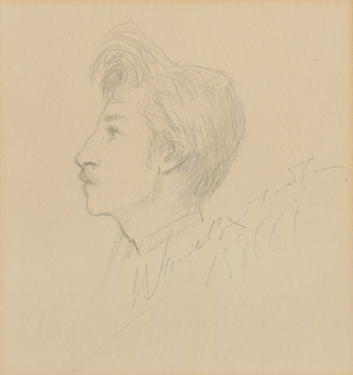 Portrett av W. Graham Robertson, udatert (grafitt på papir) av Sarah Bernhardt