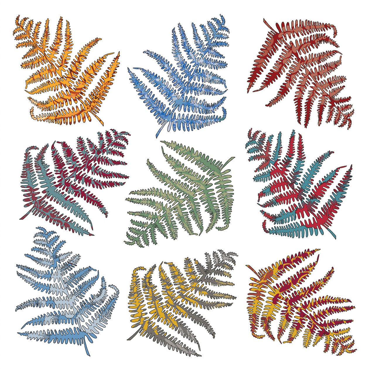 Ferns, 2012 (digital) av Sarah Hough