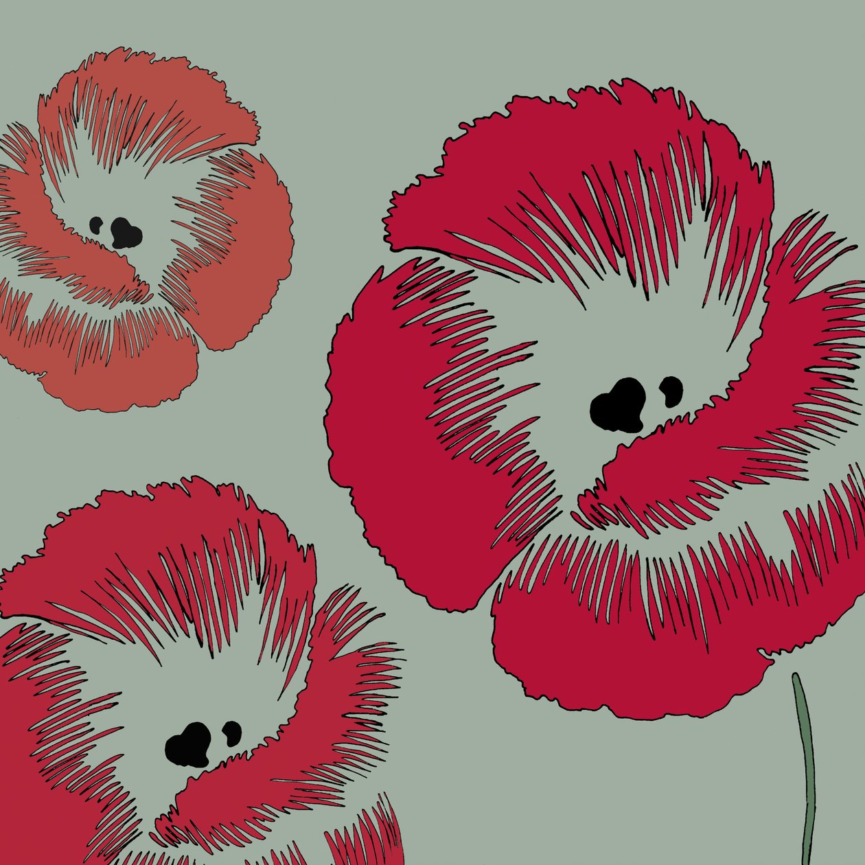 Picnic Poppy, 2005 (digital) av Sarah Hough