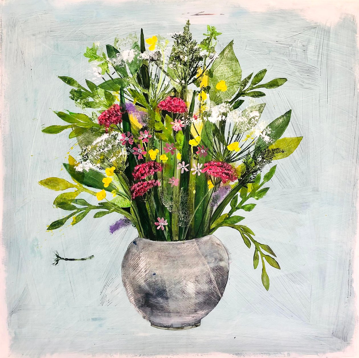 Rund vase 2, 2021 (akryl på bord) 221 av Sarah Thompson Engels
