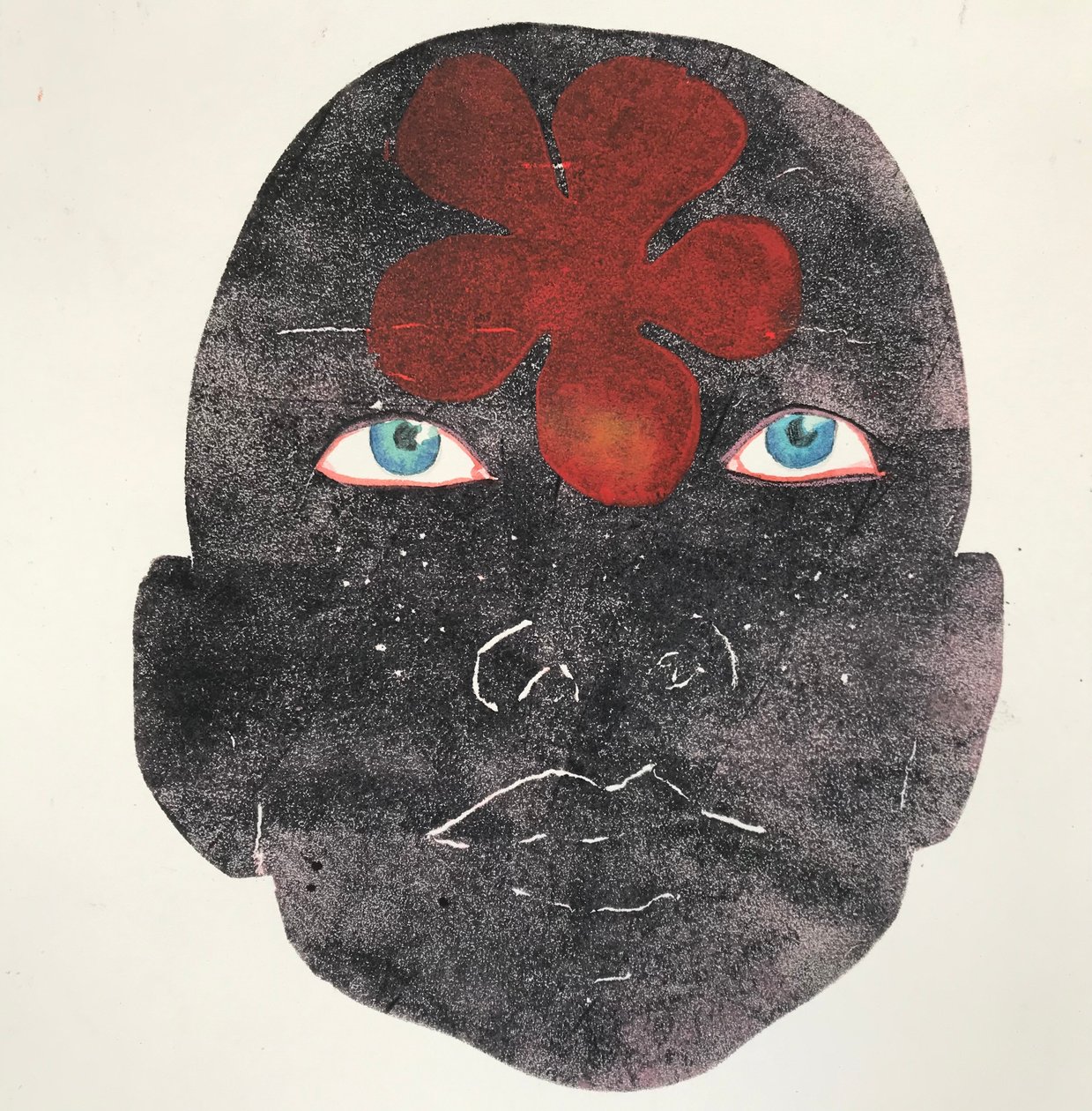 "Svarte liv betyr noe" 2020, (monoprint) av Sarah Thompson Engels