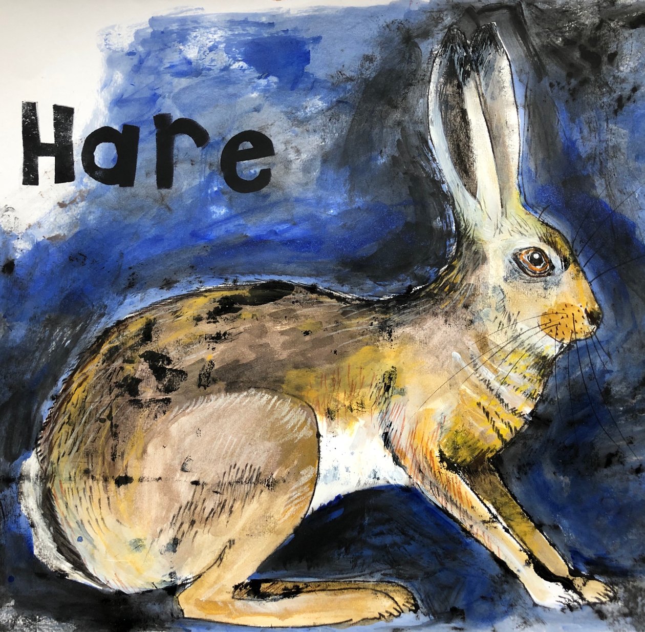Hare, 2021, (blekk på papir) av Sarah Thompson Engels