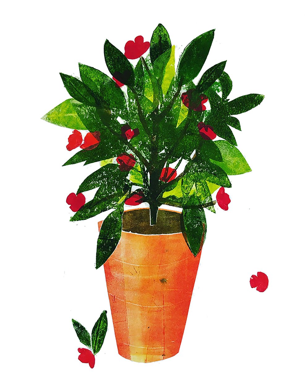 Appelsingryte 2020 (monoprint) av Sarah Thompson Engels