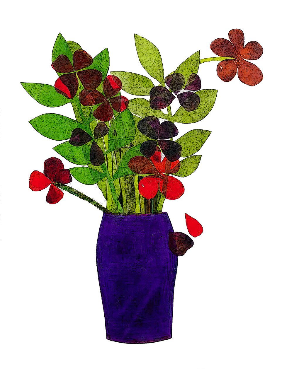 Lilla potte 2020 (monoprint) av Sarah Thompson Engels