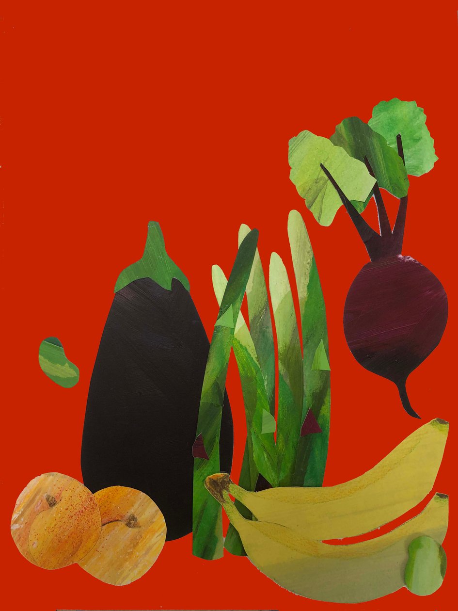 Grønnsaker og frukt, 2020, (utskjæring) av Sarah Thompson Engels