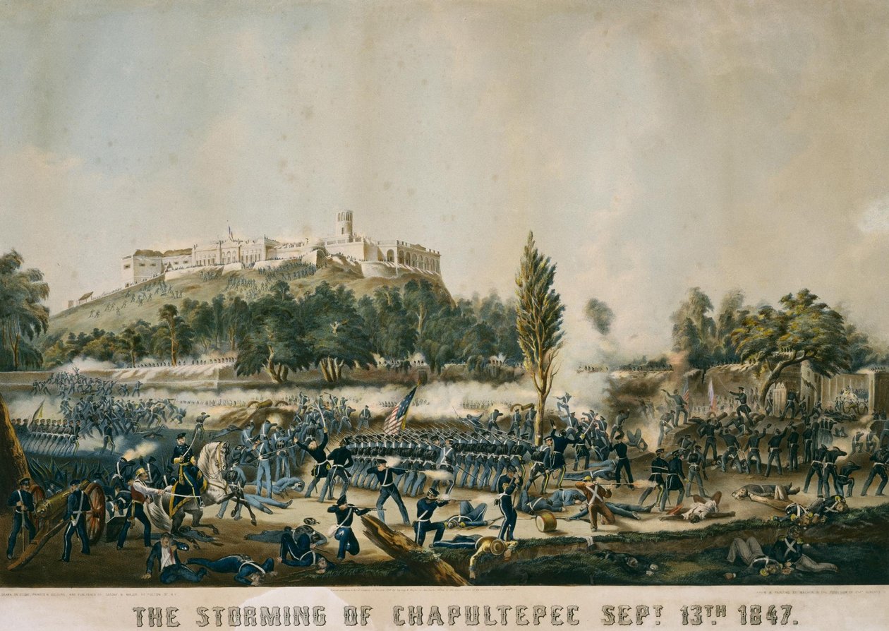Stormen av Chapultepec 13. september 1847 av Sarony and Major