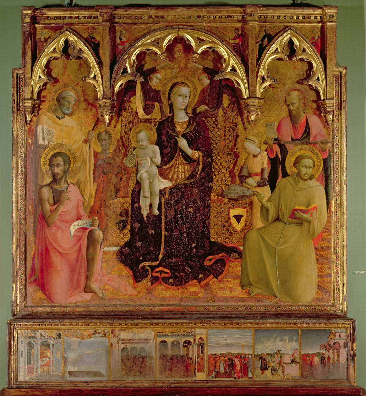 Altertavle til Madonna of the Snow, ca. 1430-32 (tempera på panel) av Stefano Sassetta