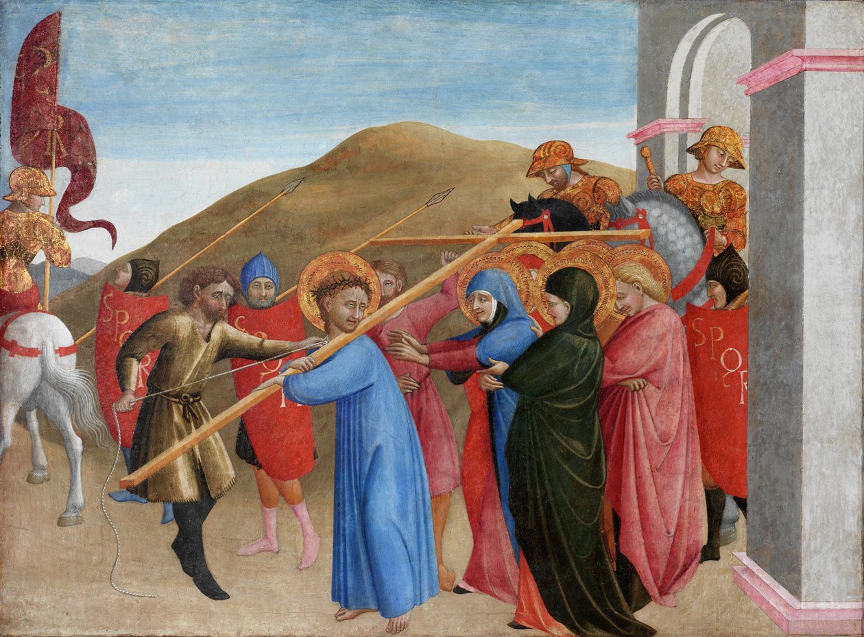 Prosesjonen til Golgata, 1437-1444 (tempera på panel) av Sassetta c.1392 1450 Sassetta c.1392 1450