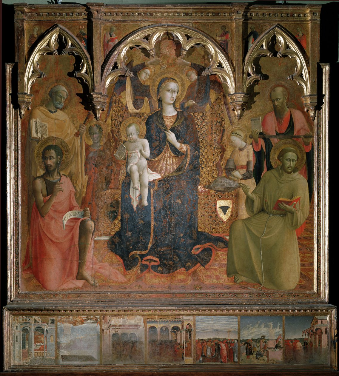 Polyptych of Our Lady of Snow - Tempera på tre av Sassetta (c.1392 1450)
