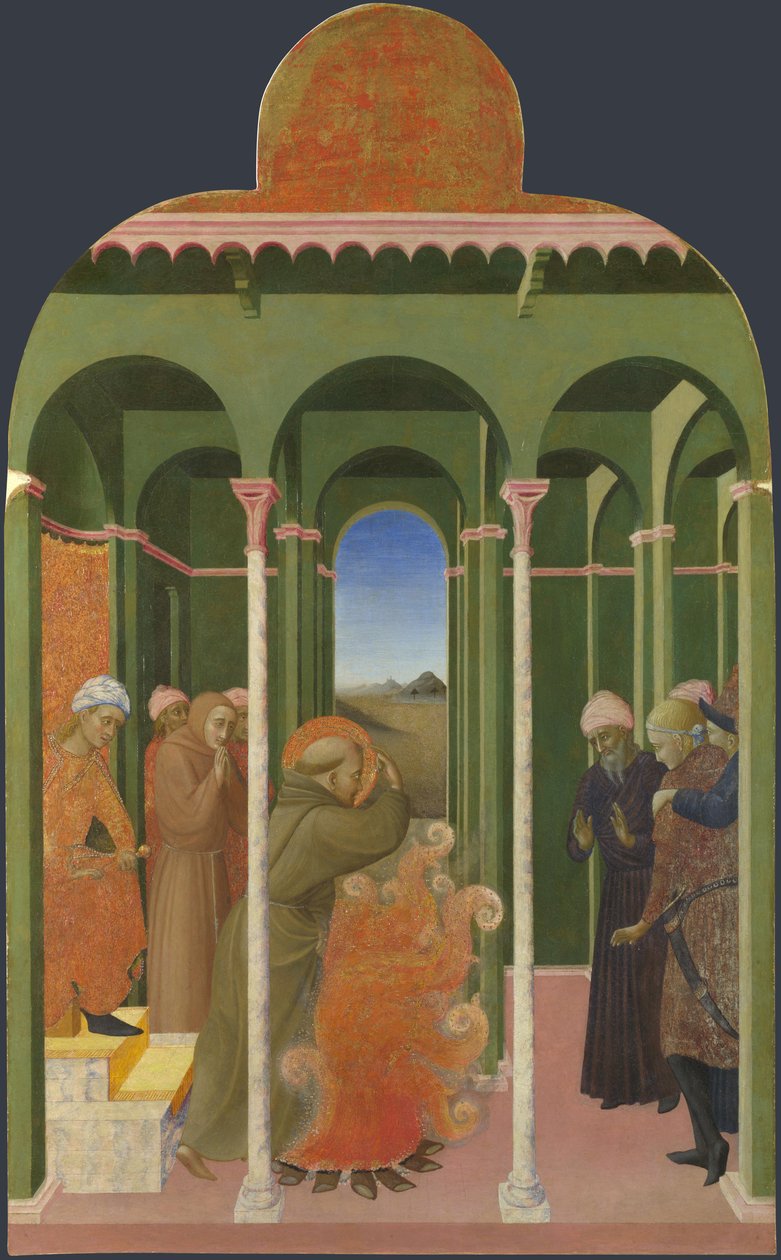 Saint Francis før sultanen fra Borgo del Santo Sepolcro altertavle, 1437-1444 av Sassetta