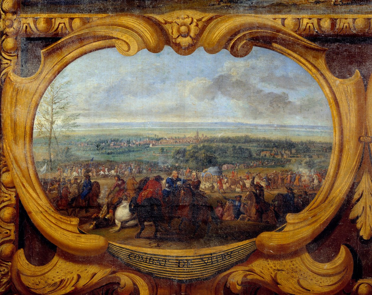 Handlingene til Louis II av Bourbon, Prince of Conde (Bourbon-Conde) (Grand Conde) (1621-1686), Battle of Vitry Detail - Maleri av frelser Le Conte (Leconte, Le Comte, Lecomte) (1659-1694) 17. århundre Chantilly, Musee Conde av Sauveur Le Conte