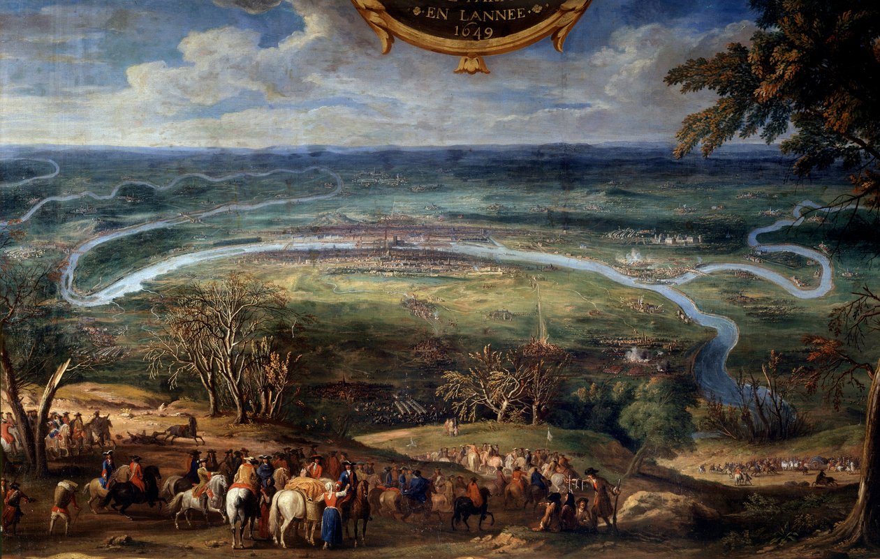 Handlingene til Louis II av Bourbon, Prince of Conde (Bourbon-Conde) (Grand Conde) (1621-1686), blokade av Paris i 1649 under Fronde-maleriet av Frelseren Le Conte (Leconte, Le Comte, Lecomte) (1659) -1694) Chantilly fra 1600-tallet, Musee Conde av Sauveur Le Conte