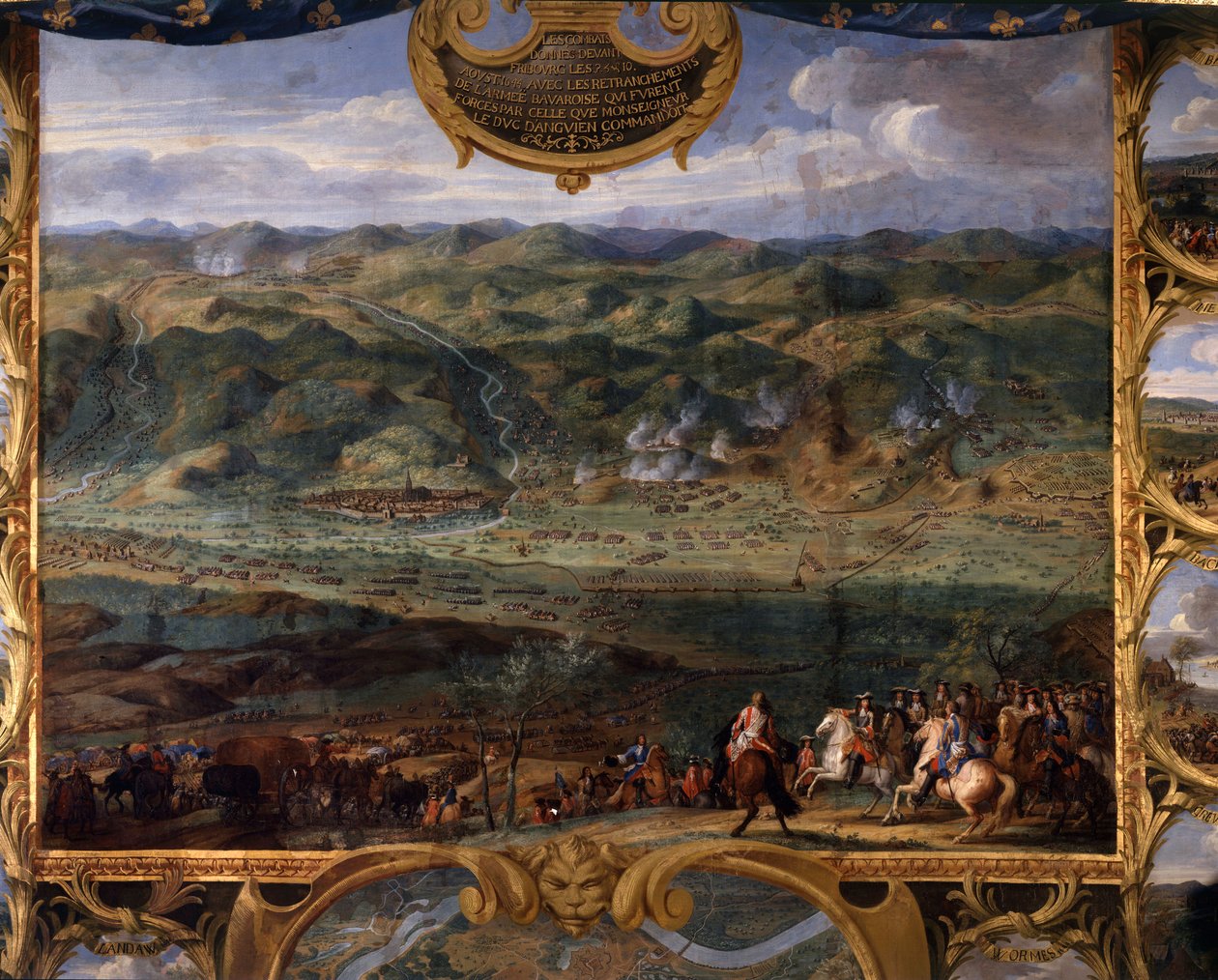 Handlingene til prins Louis II av Bourbon Conde (Bourbon-Conde) kjent som Grand Conde (1621-1686): Slaget ved Fribourg (1644) under trettiårskrigen - Maleri av Frelseren The Tale (Leconte, The Count, Lecomte ) (1659–1694) av Sauveur Le Conte