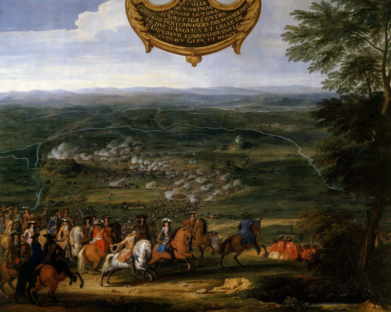 Tretti års krig (1618-1648): «Slaget ved Nördlingen i 1645» Slaget ved Alerheim, også kalt det andre slaget ved Nordlingen (eller Norlingue) 3.08.1645, motarbeidet Frankrike ledet av Louis II Prins av Bourbon (Bourbon-Conde) sa Great Conde mot av Sauveur Le Conte