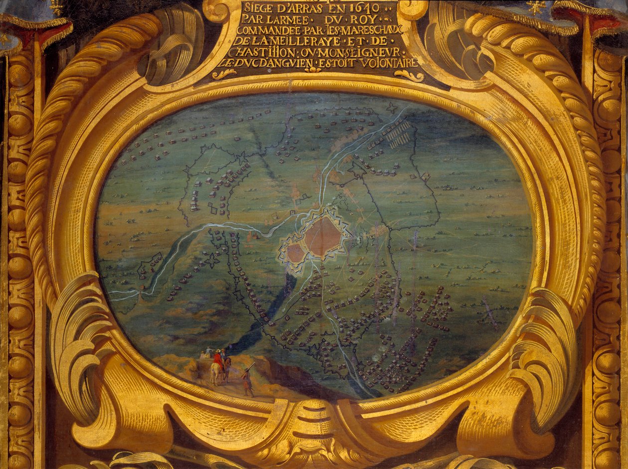 Tretti års krig (1618-1648): kart som representerer setet til Arras av Sauveur Le Conte