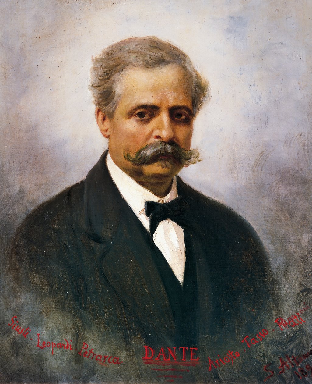 Portrett av Francesco De Sanctis (1817–83), italiensk litteraturkritiker og historiker, maleri av Saverio Altamura av Saverio Altamura
