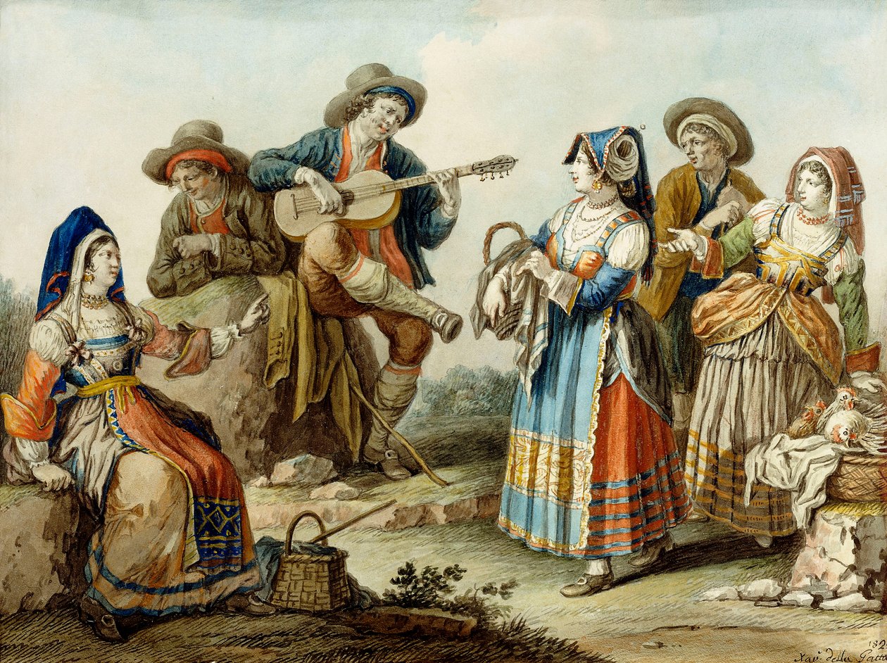En napolitansk sang, 1882 av Saviero Xavier della Gatta