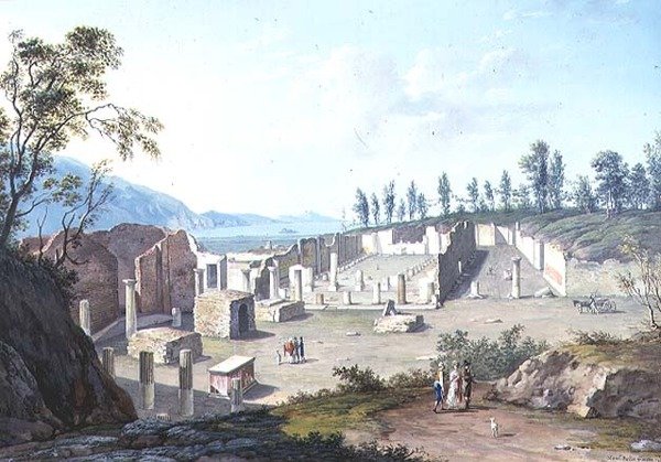 Grand Tourists ved ruinene av Pozzuoli, nær Napoli av Saviero Xavier della Gatta
