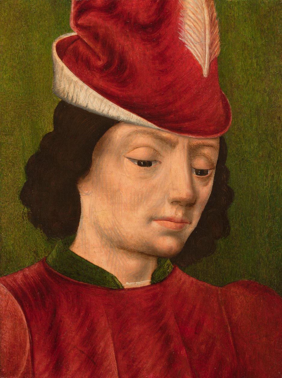 En mannlig figur kanskje Saint Sebastian: A Fragment, ca.1480 av Savoyard School