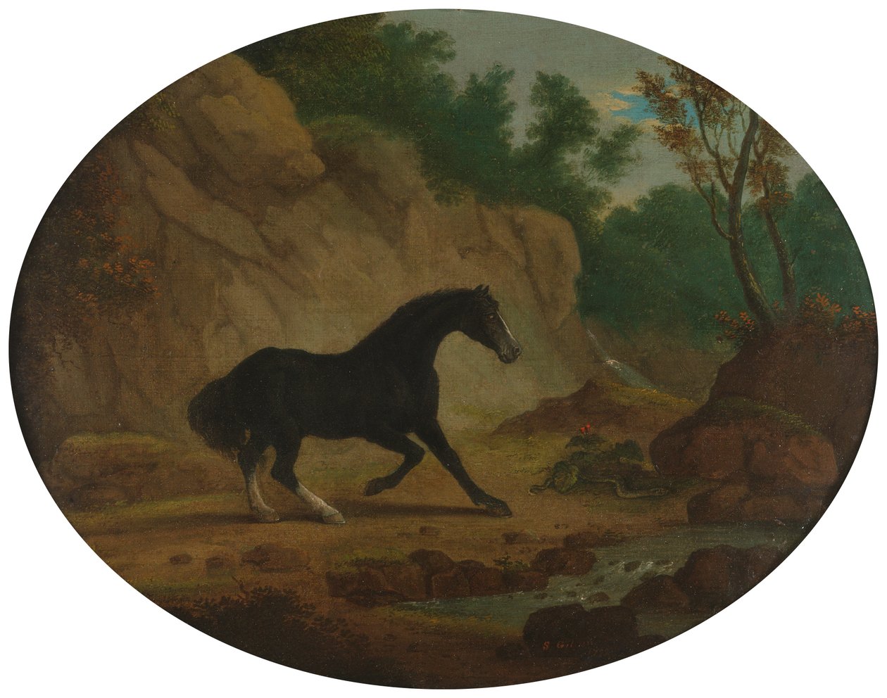 En hest som er skremt av en slange av Sawrey Gilpin