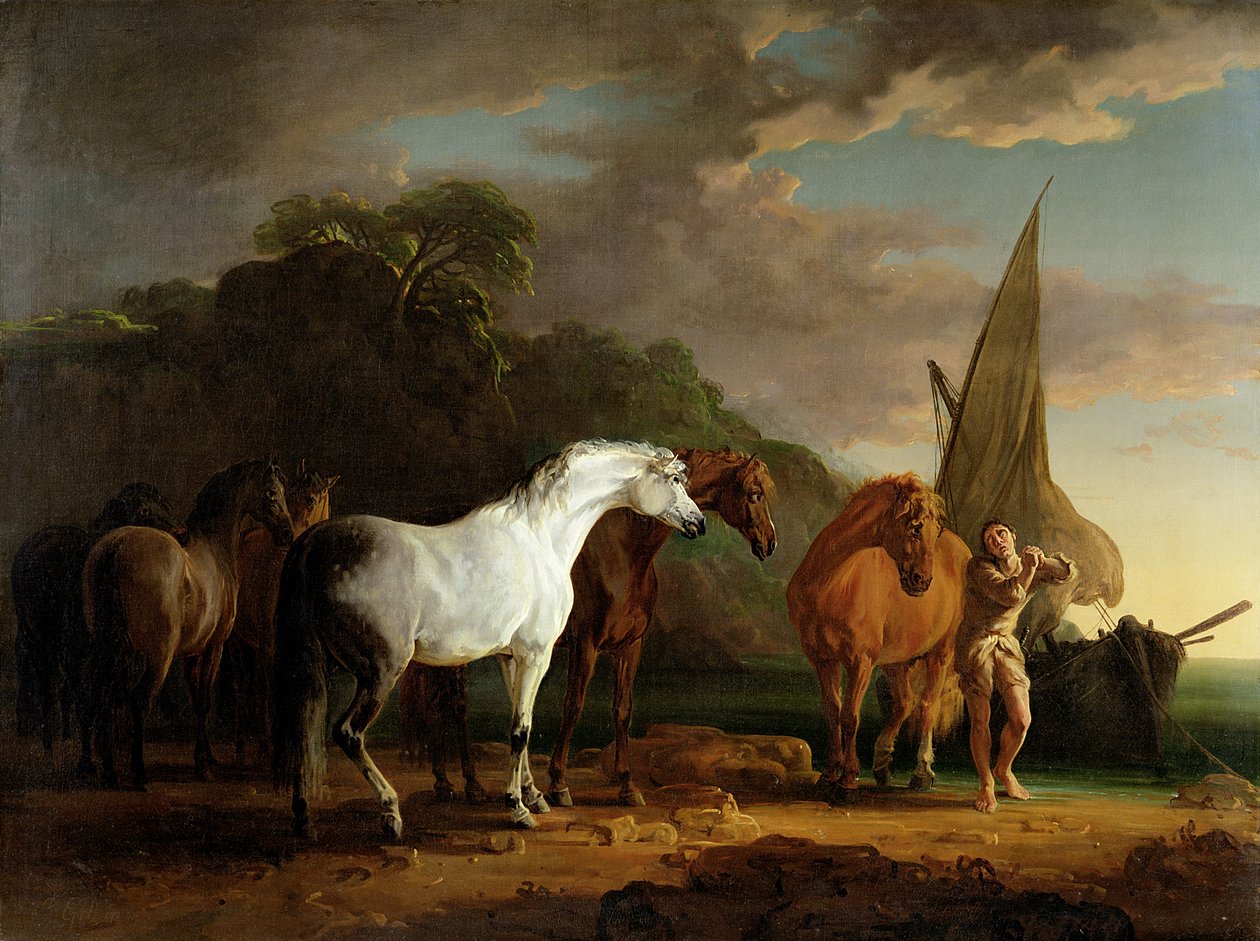Gulliver tar sin endelige permisjon fra Houyhnhnms-landet, ca. 1769 av Sawrey Gilpin