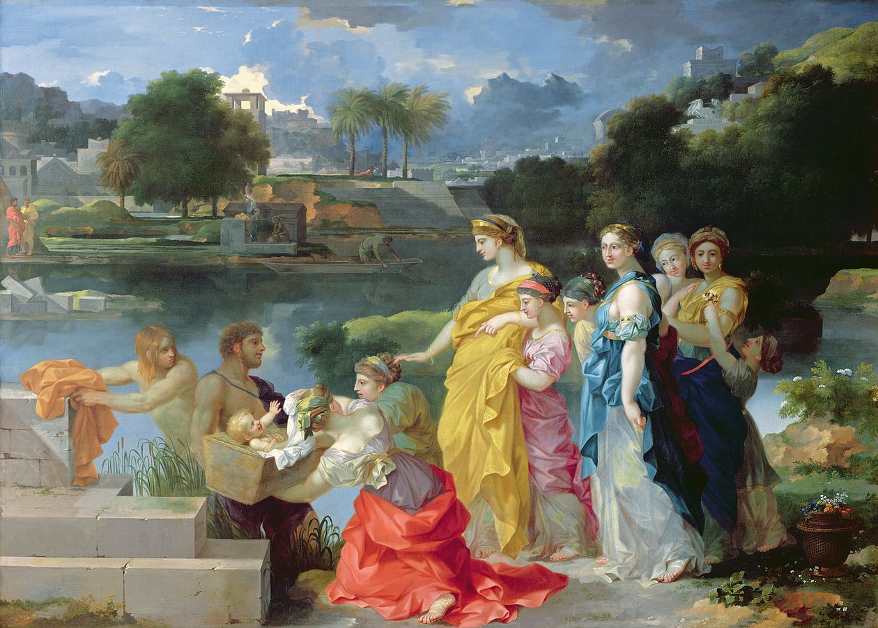 Funnet av Moses, ca. 1650 av Sébastien Bourdon