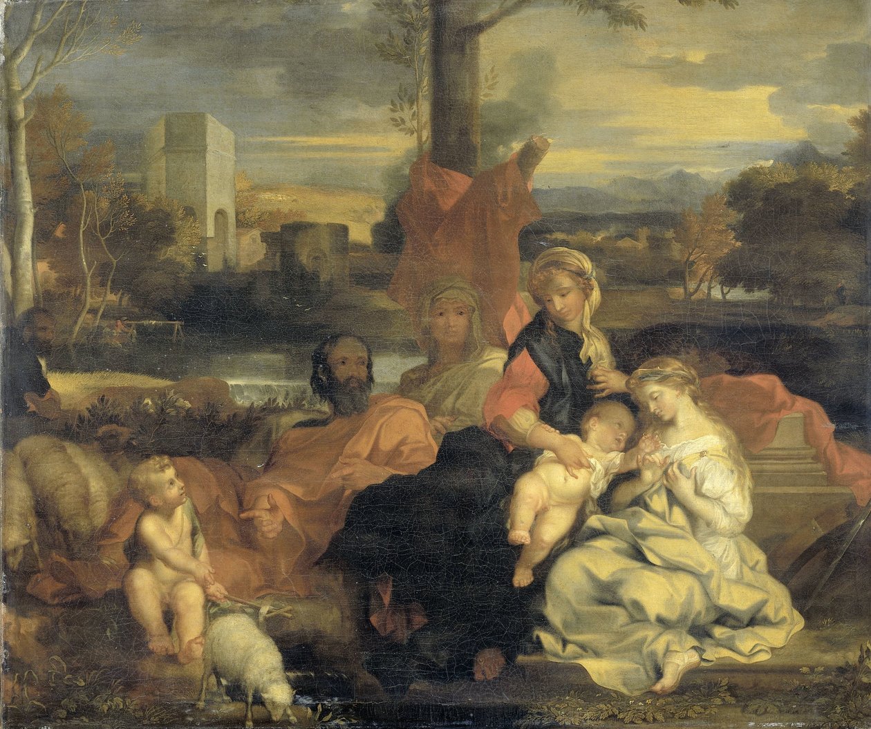 Det mystiske ekteskapet til St Catherine av Sébastien Bourdon (follower of)