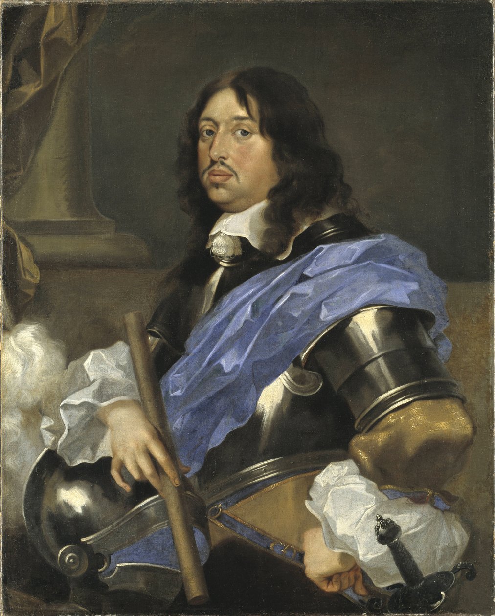 Charles X Gustave roi de Suede - Portrett av kong Charles X Gustav av Sverige (1622-1660), av Bourdon, Sebastien (1616-1671). Olje på lerret. Mål: 102x82 cm. Nationalmuseum Stockholm av Sébastien Bourdon
