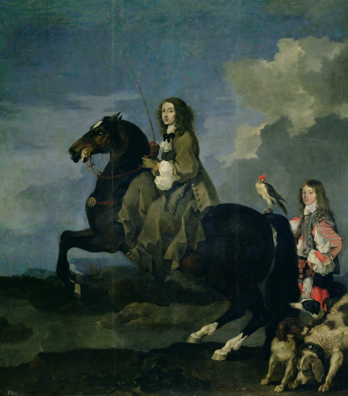 Christina av Sverige (1626-89) til hest av Sébastien Bourdon
