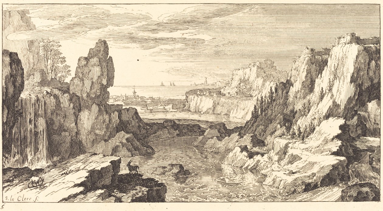 Fjelllandskap av Sébastien  Le Clerc I