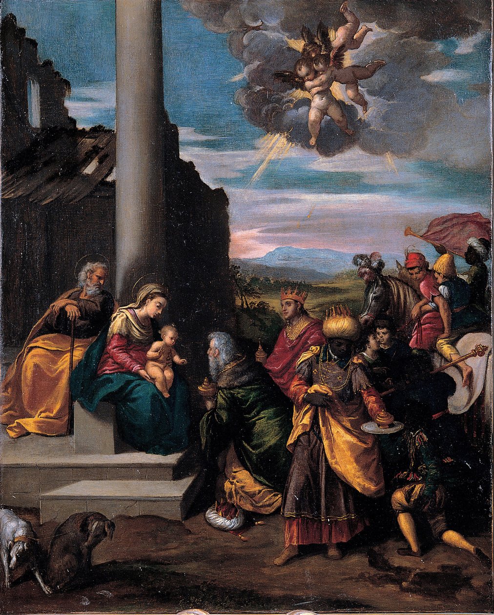 The Adoration of the Magi, 1575-1580 av Sigismondo Scarsellino