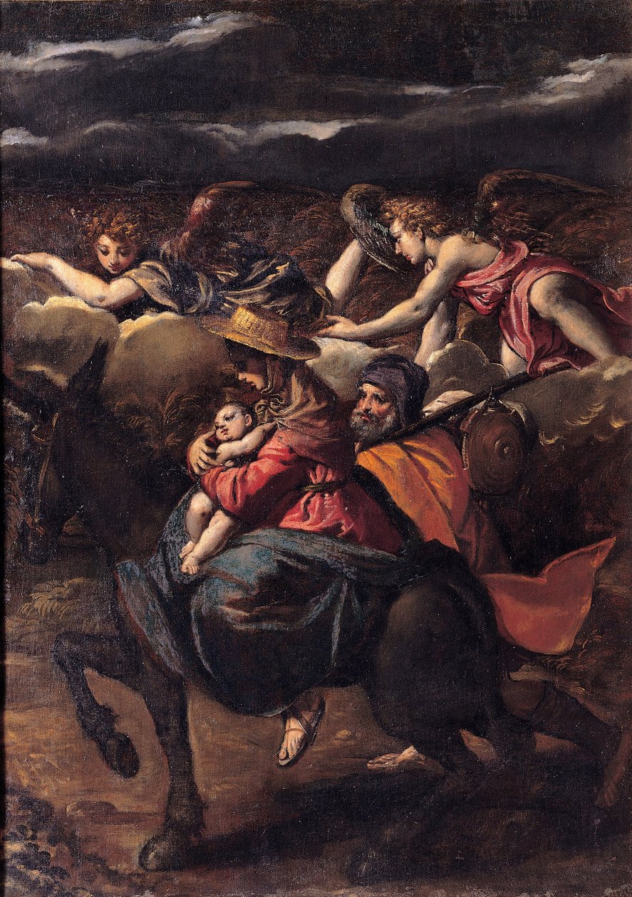 Flukten til Egypt, 1585 av Sigismondo Scarsellino