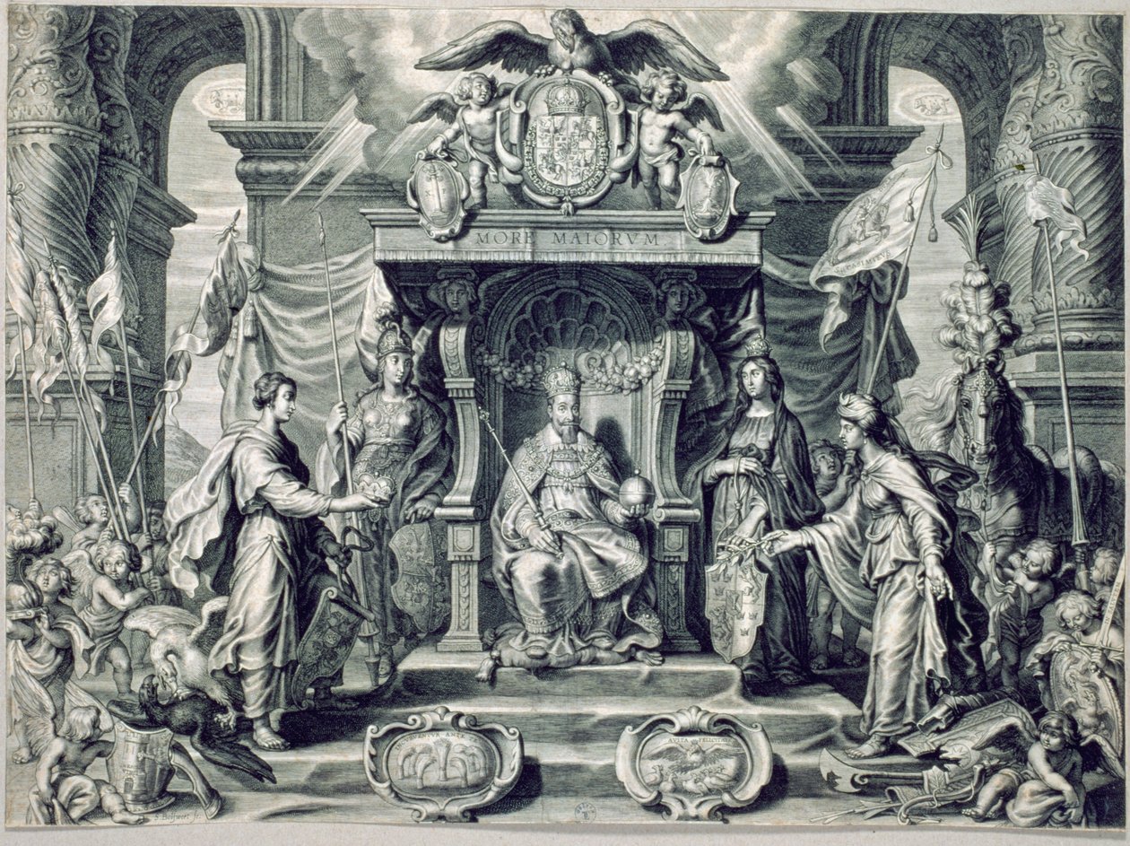 Filosofisk avhandling av Ligeza med portrett av Sigismund III (1566-1632) 1628 av Schelte Adams Bolswert