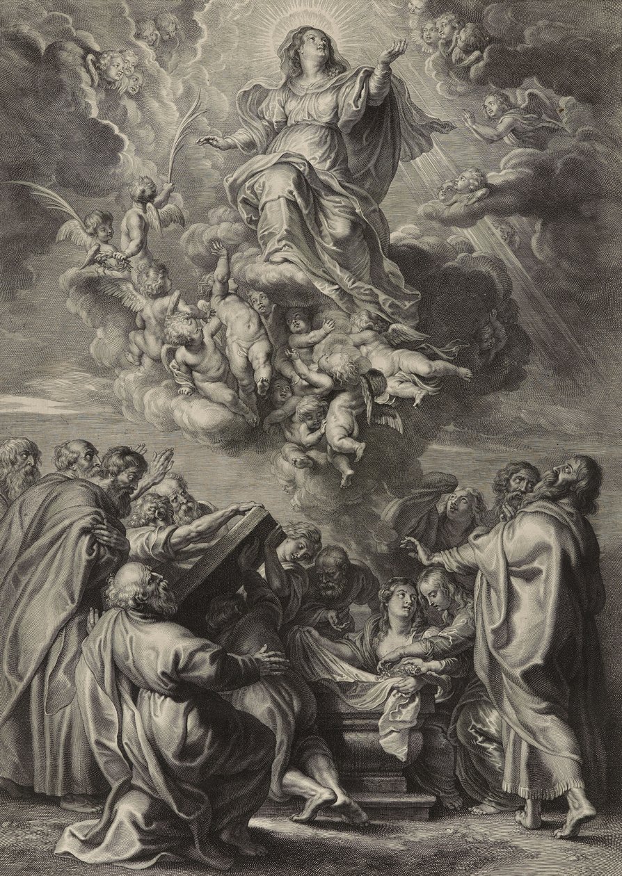 The Assumption of the Virgin (gravering på lagt papir) av Schelte Adams Bolswert