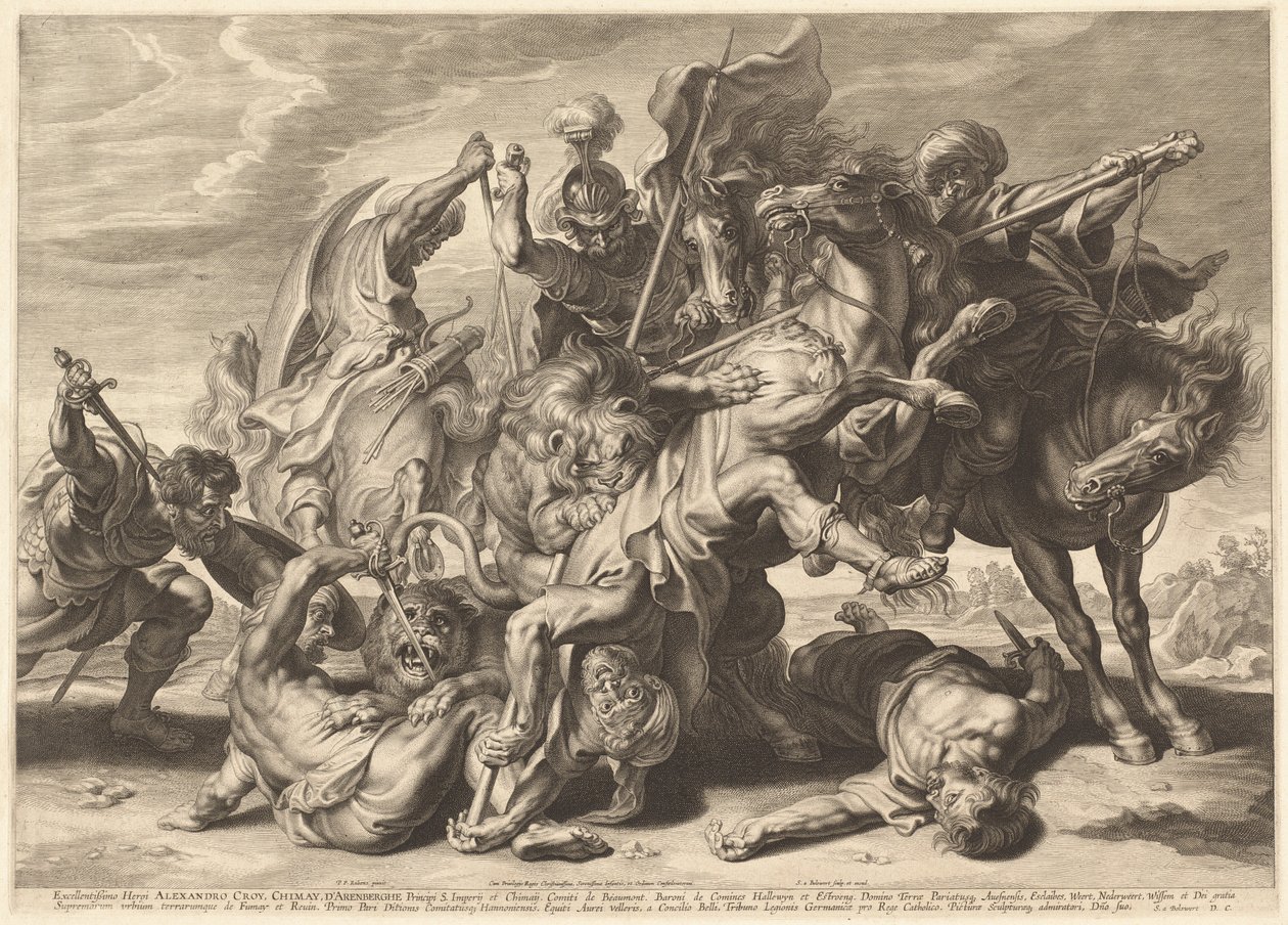 Løvejakt av Schelte Adams Bolswert after Sir Peter Paul Rubens