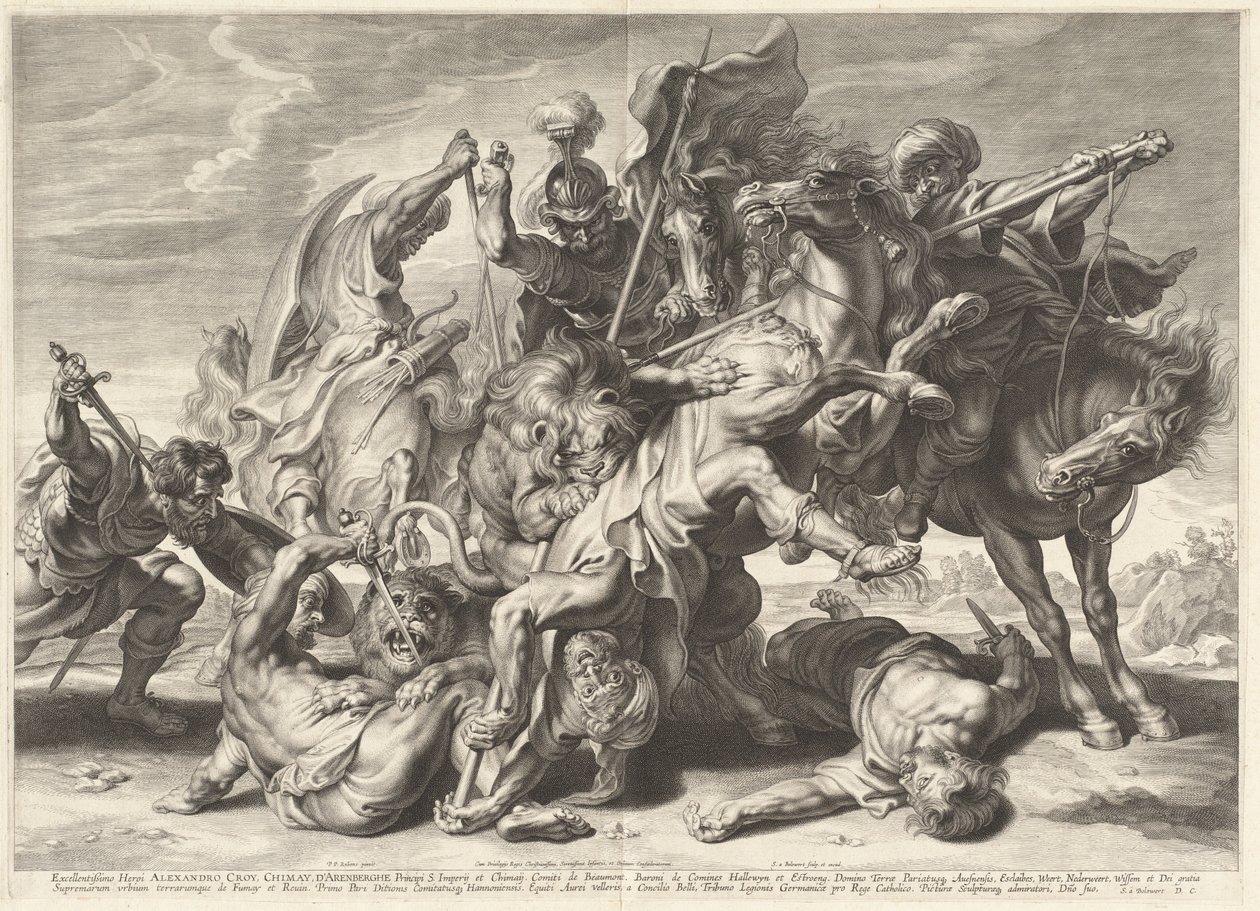 Løvejakt av Schelte Adams Bolswert after Sir Peter Paul Rubens