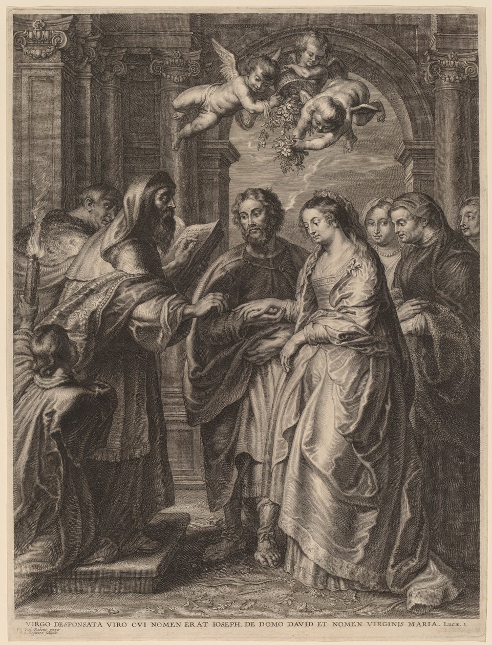 Jomfruens ekteskap av Schelte Adams Bolswert after Sir Peter Paul Rubens