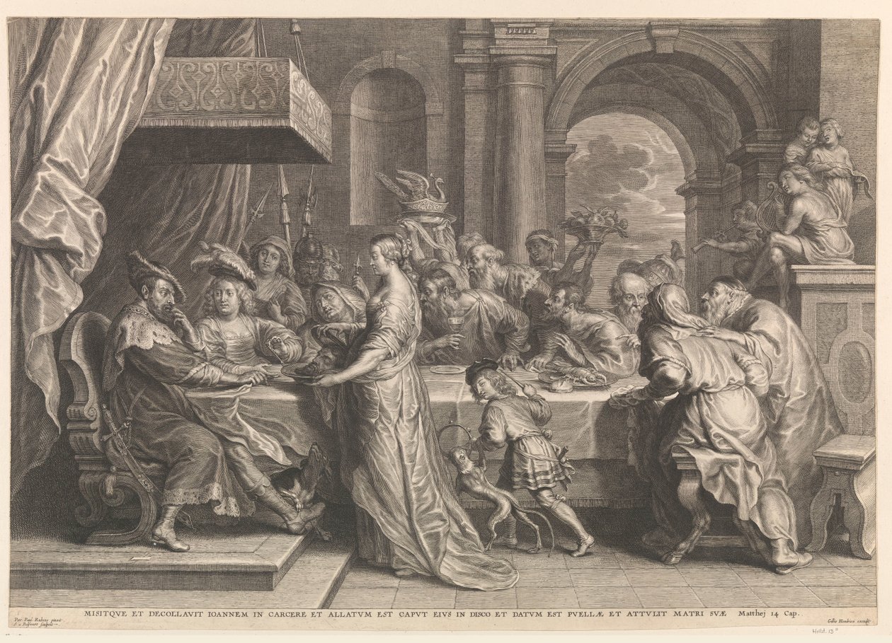 Salome viser hodet til døperen Johannes til Herodes av Schelte Adamsz. Bolswert