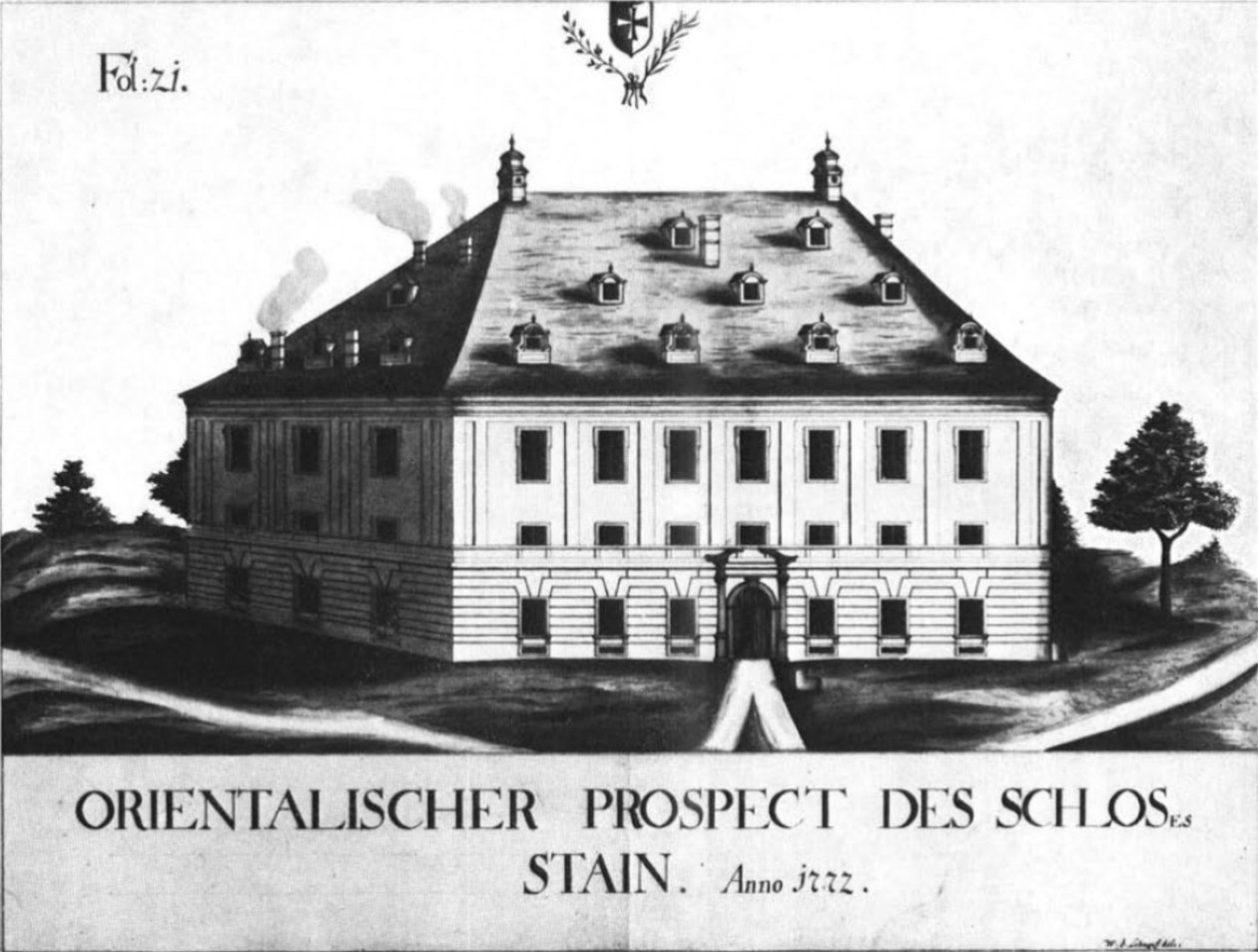 Stein slott fra Oriental Prospectus (1772) av Schnepf av Schnepf