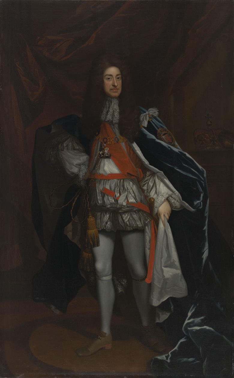 Portrett av kong James II og VII i Garter Robes (1633-1701) av Godfrey Kneller