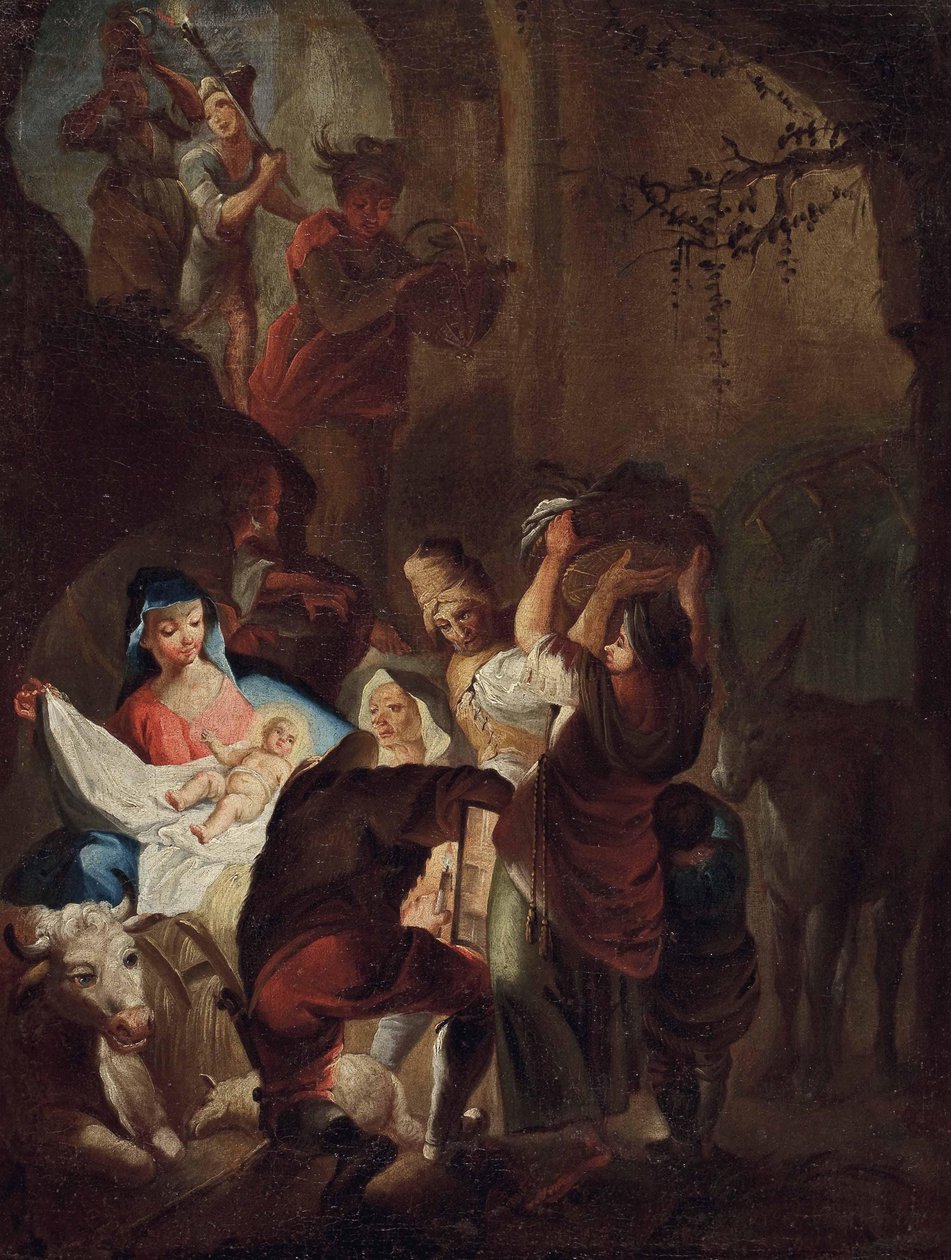 Tilbedelsen av hyrdene av School of Johann Evangelist Holzer