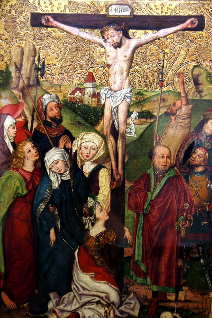 Kristi korsfestelse og klagesang, rundt 1490 av School of Michael Wolgemut