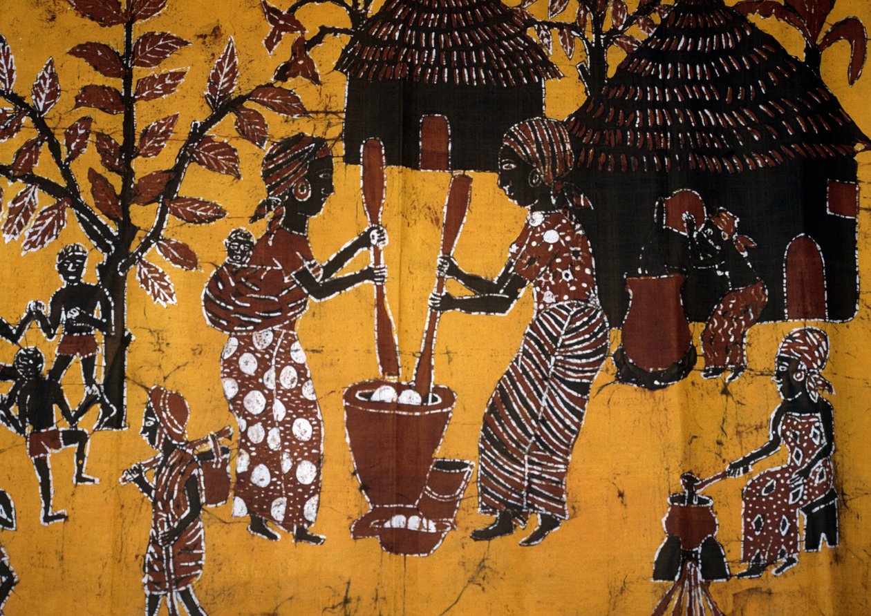 Klut laget med batikkteknikk, Togo-håndverk av School African