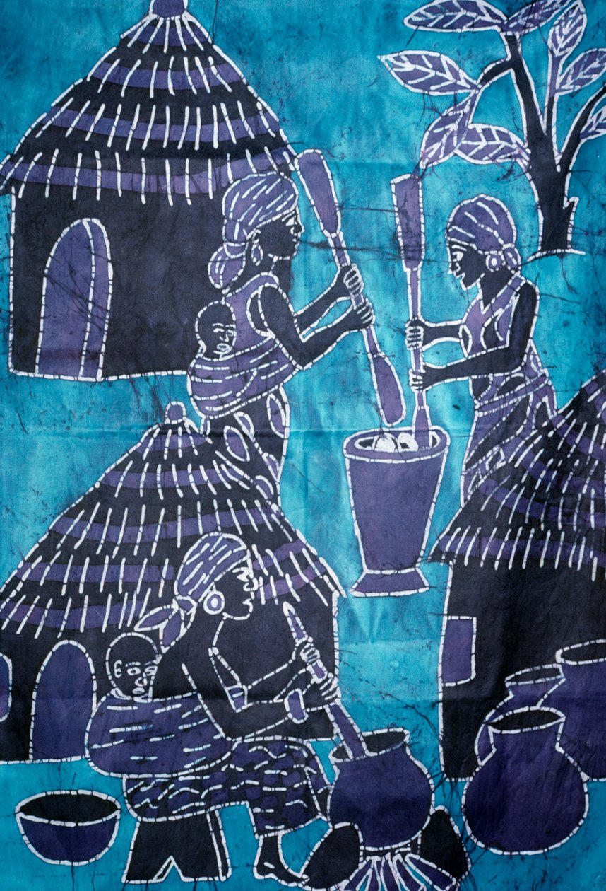 Klut laget med batikkteknikk, Togo-håndverk av School African