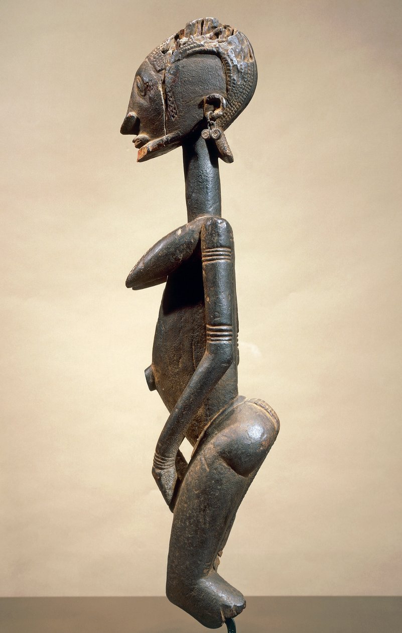 Skulptur av tre og metall, av Master of slanting eyes, høyde 59 cm, Dogon stammekunst Mali av School African