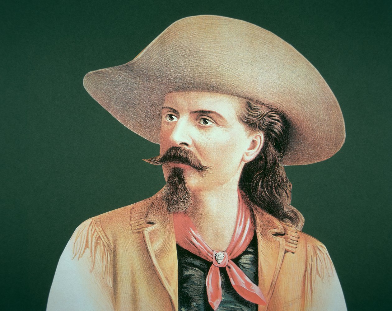 Buffalo Bill (1846-1917) (farge litho) av School American