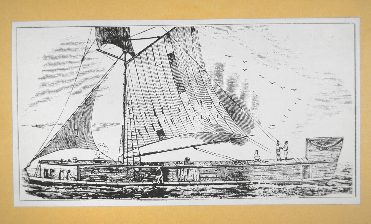 Mississippi Keel-båt (gravering) av School American