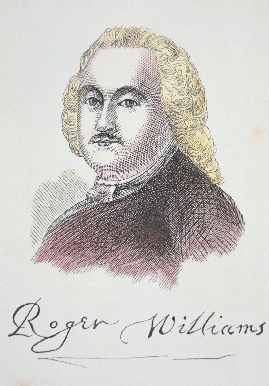 Roger Williams (farge litho) av School American